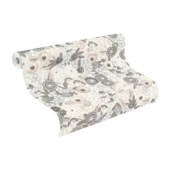 Vliestapete Rasch Floral Creme Silber Metallic 868920