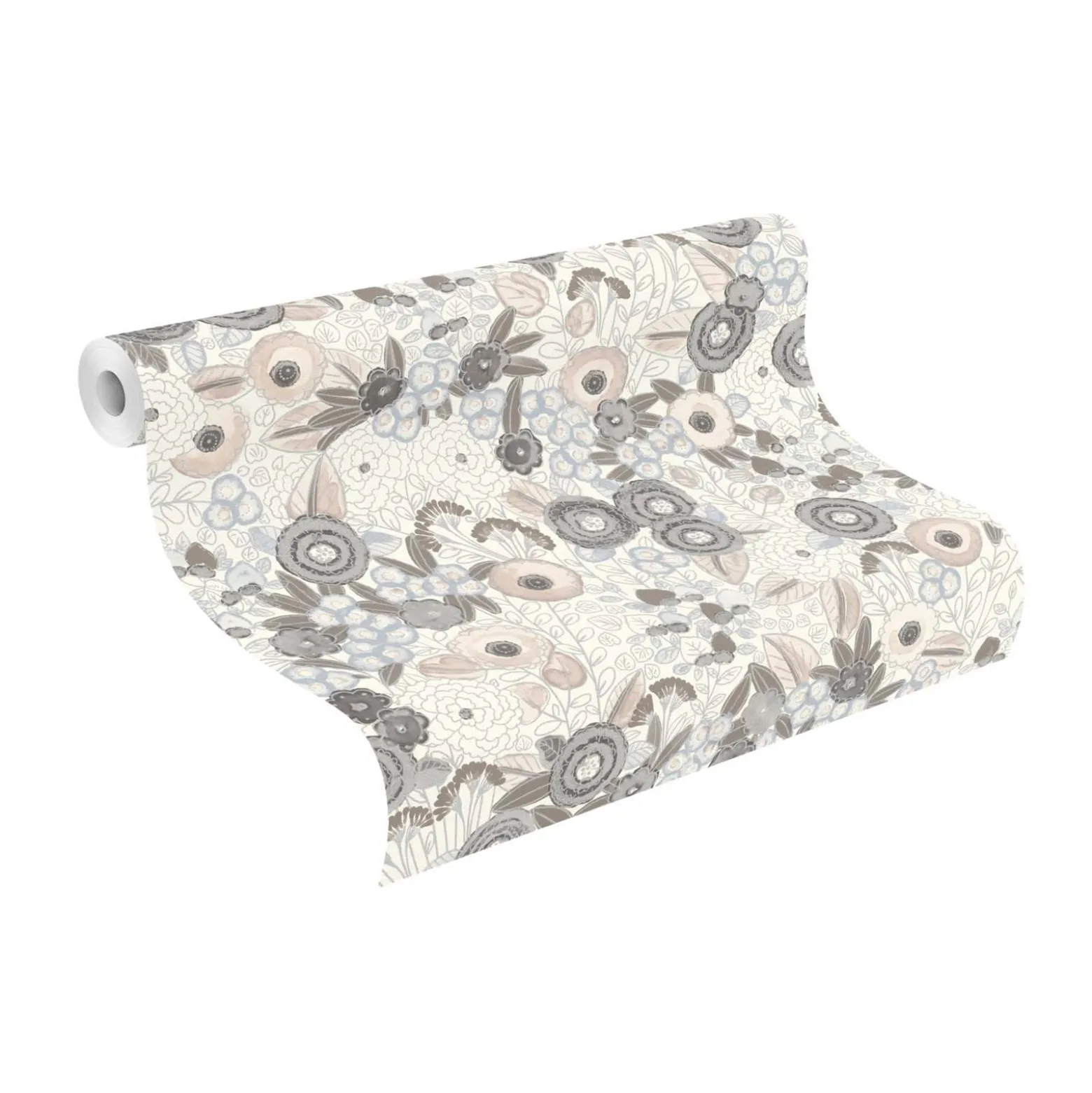 Vliestapete Rasch Floral Creme Silber Metallic 868920