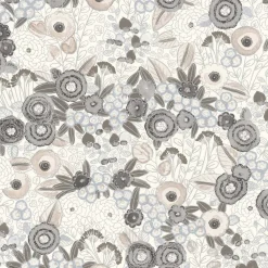 Vliestapete Rasch Floral Creme Silber Metallic 868920