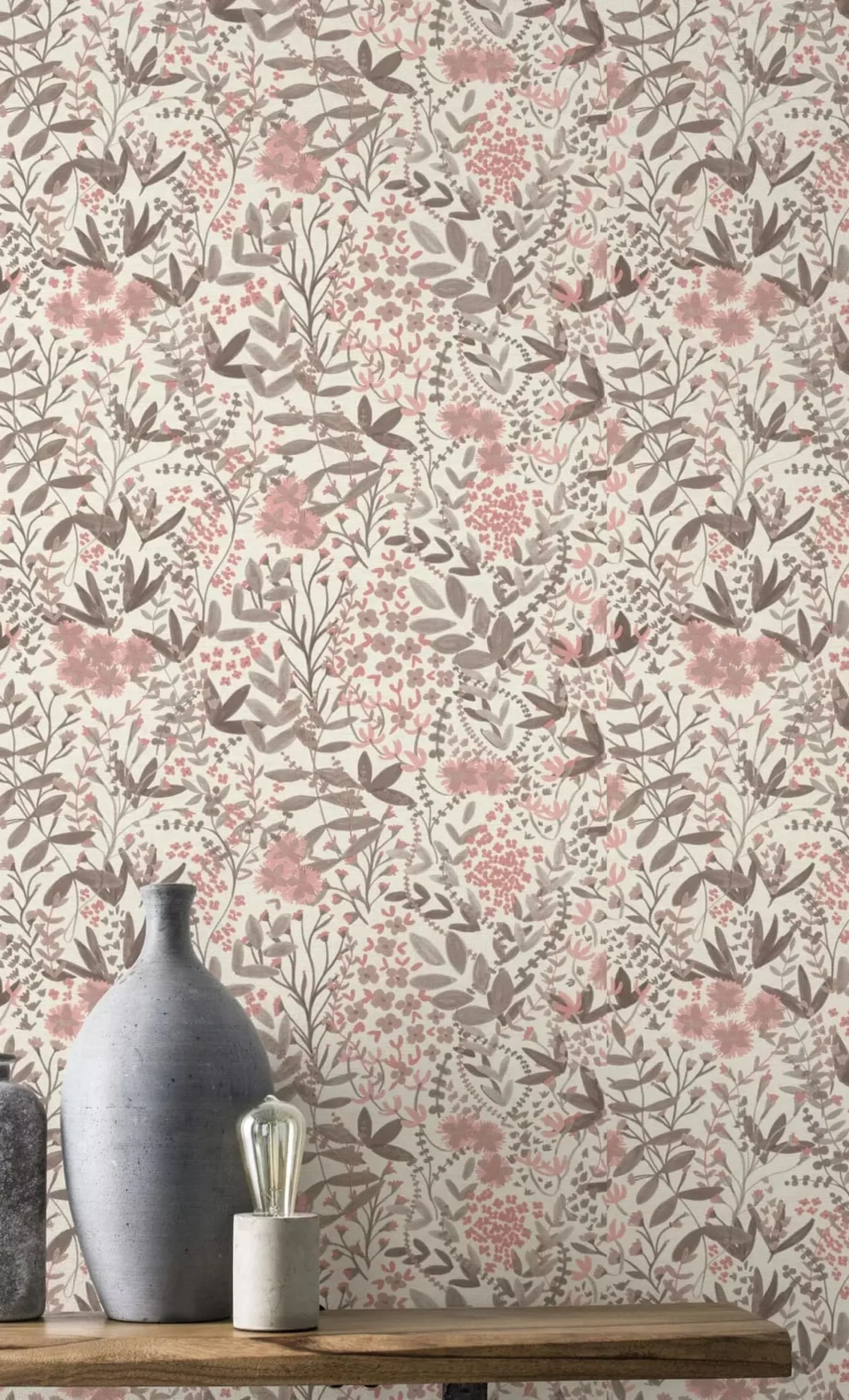Vliestapete Rasch Floral Creme Braun Rosa 580761
