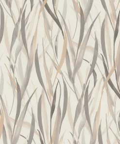 Vliestapete Rasch Floral Gräser Creme Grau Braun 330205