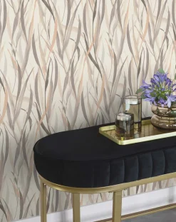 Vliestapete Rasch Floral Gräser Creme Grau Braun 330205