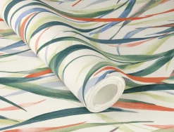 Vliestapete Rasch Floral Gräser Creme Grün Orange 330229