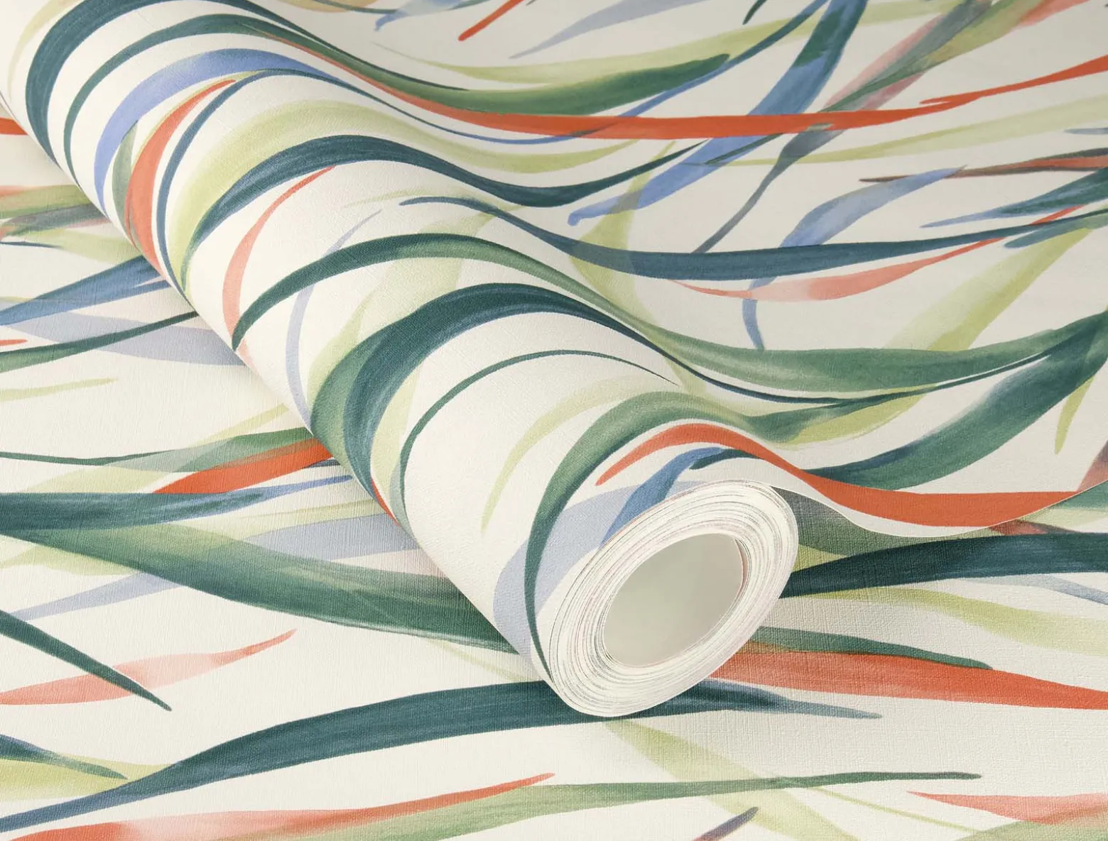 Vliestapete Rasch Floral Gräser Creme Grün Orange 330229
