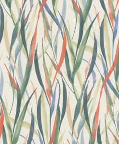 Vliestapete Rasch Floral Gräser Creme Grün Orange 330229