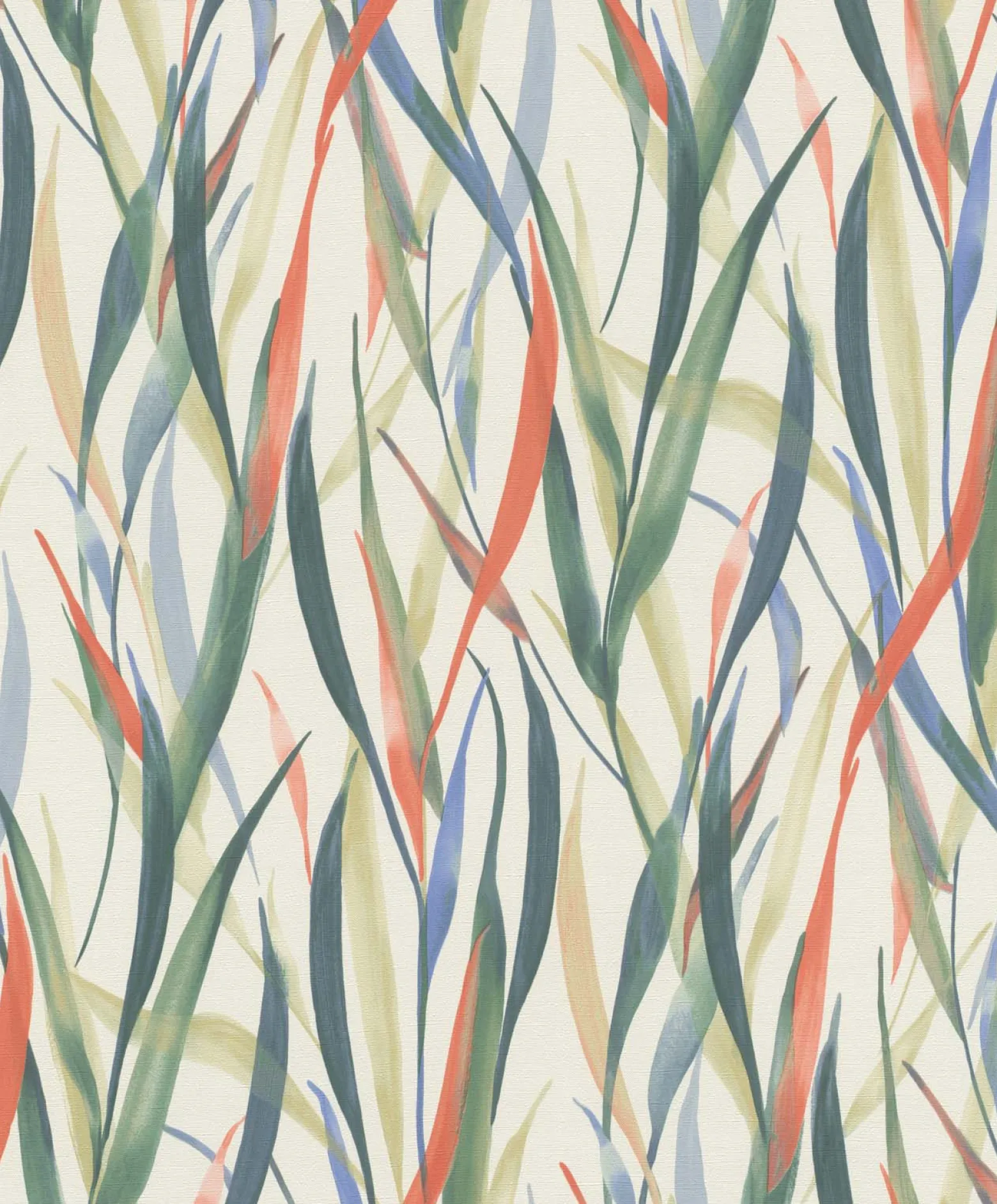 Vliestapete Rasch Floral Gräser Creme Grün Orange 330229