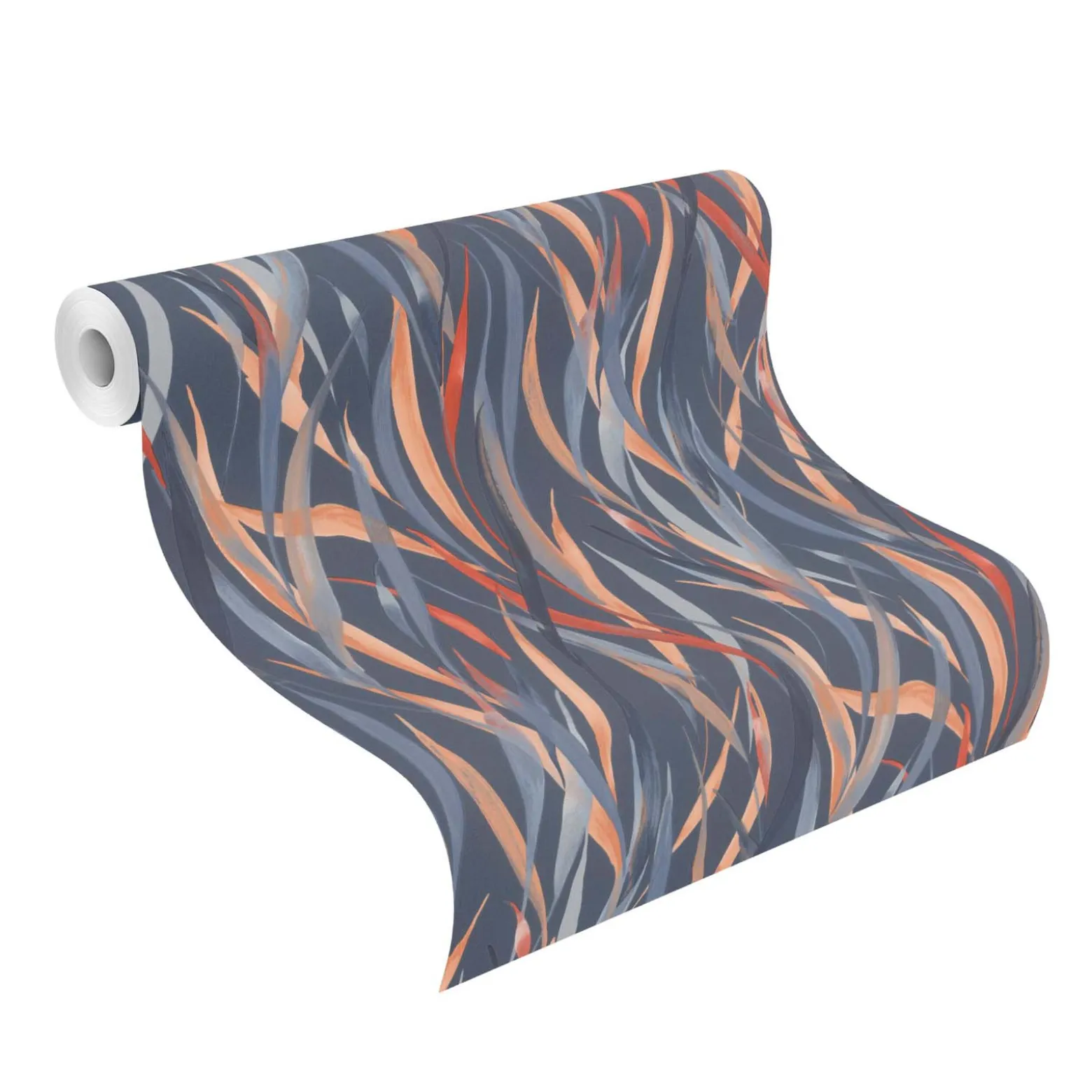 Vliestapete Rasch Floral Gräser Blau Orange 330236