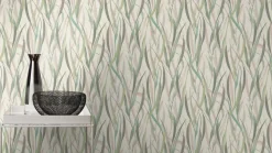 Vliestapete Rasch Floral Gräser Creme Grün Beige 330212