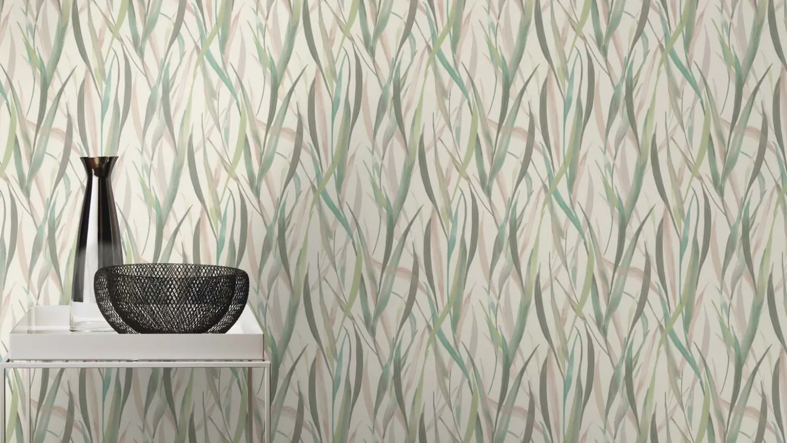 Vliestapete Rasch Floral Gräser Creme Grün Beige 330212