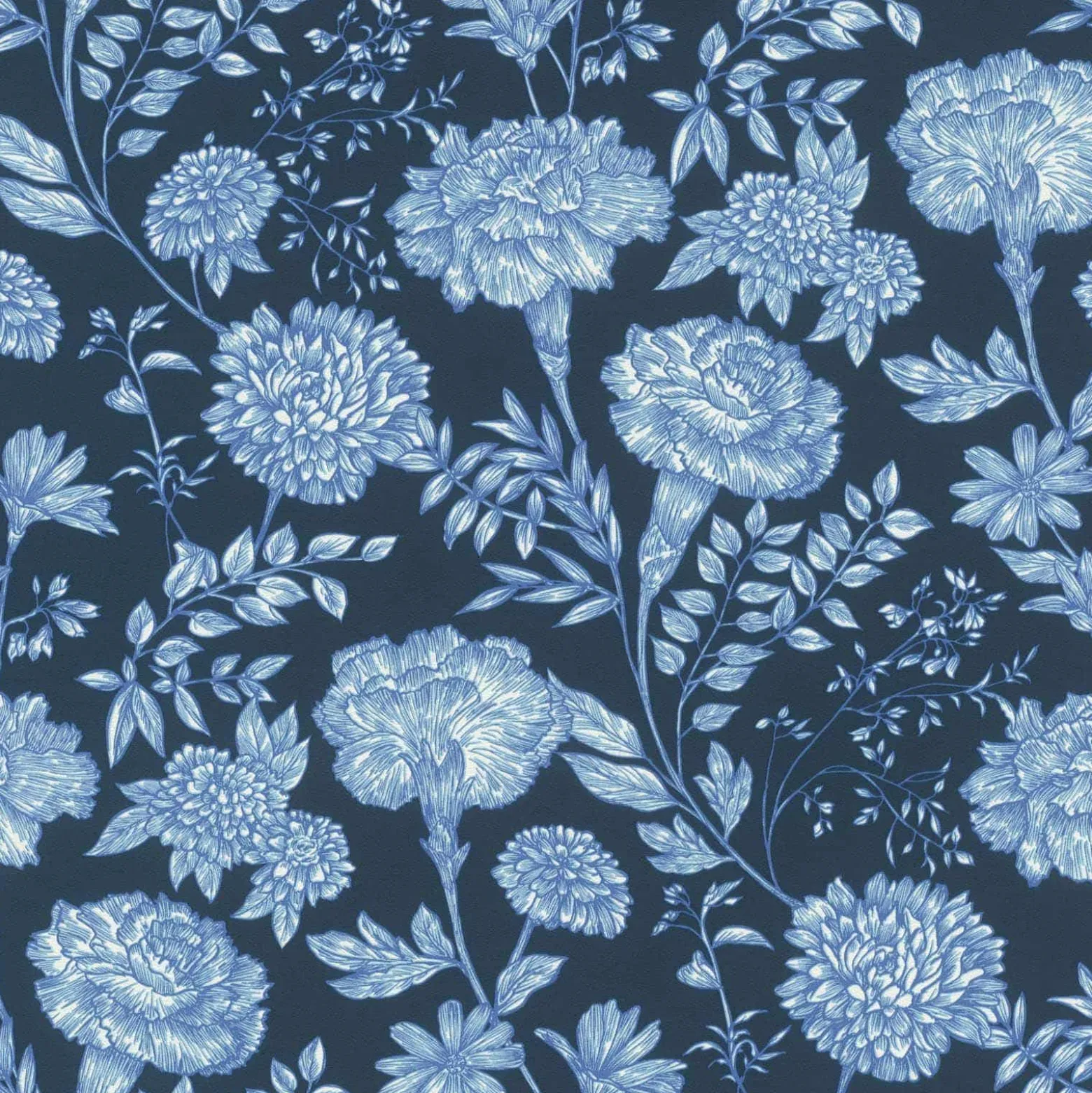 Vliestapete Rasch Floral Landhaus Blau Weiß 865004