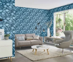 Vliestapete Rasch Floral Landhaus Blau Weiß 865004