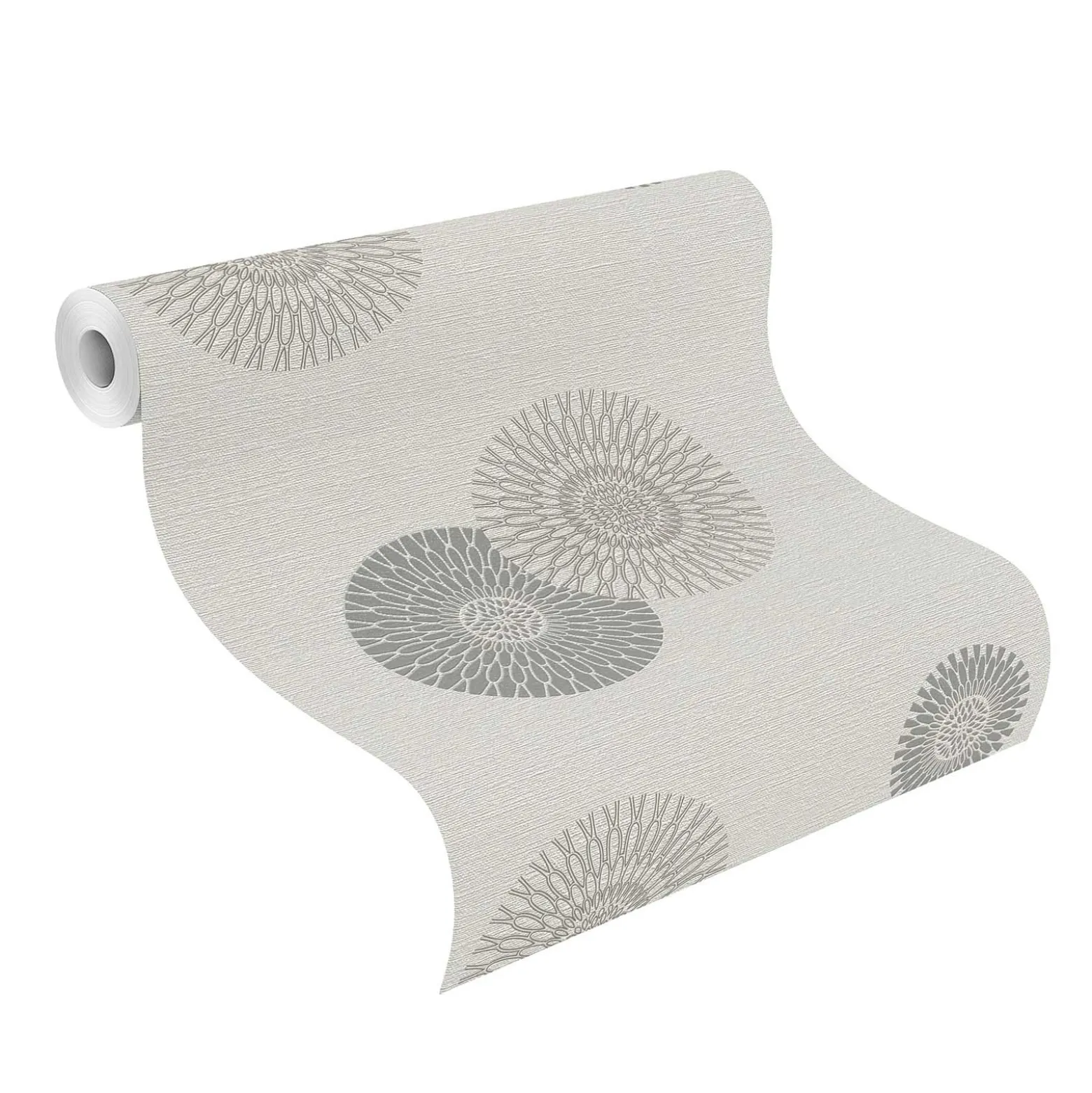 Vliestapete Rasch Floral Ornament grau Glitzer 808810