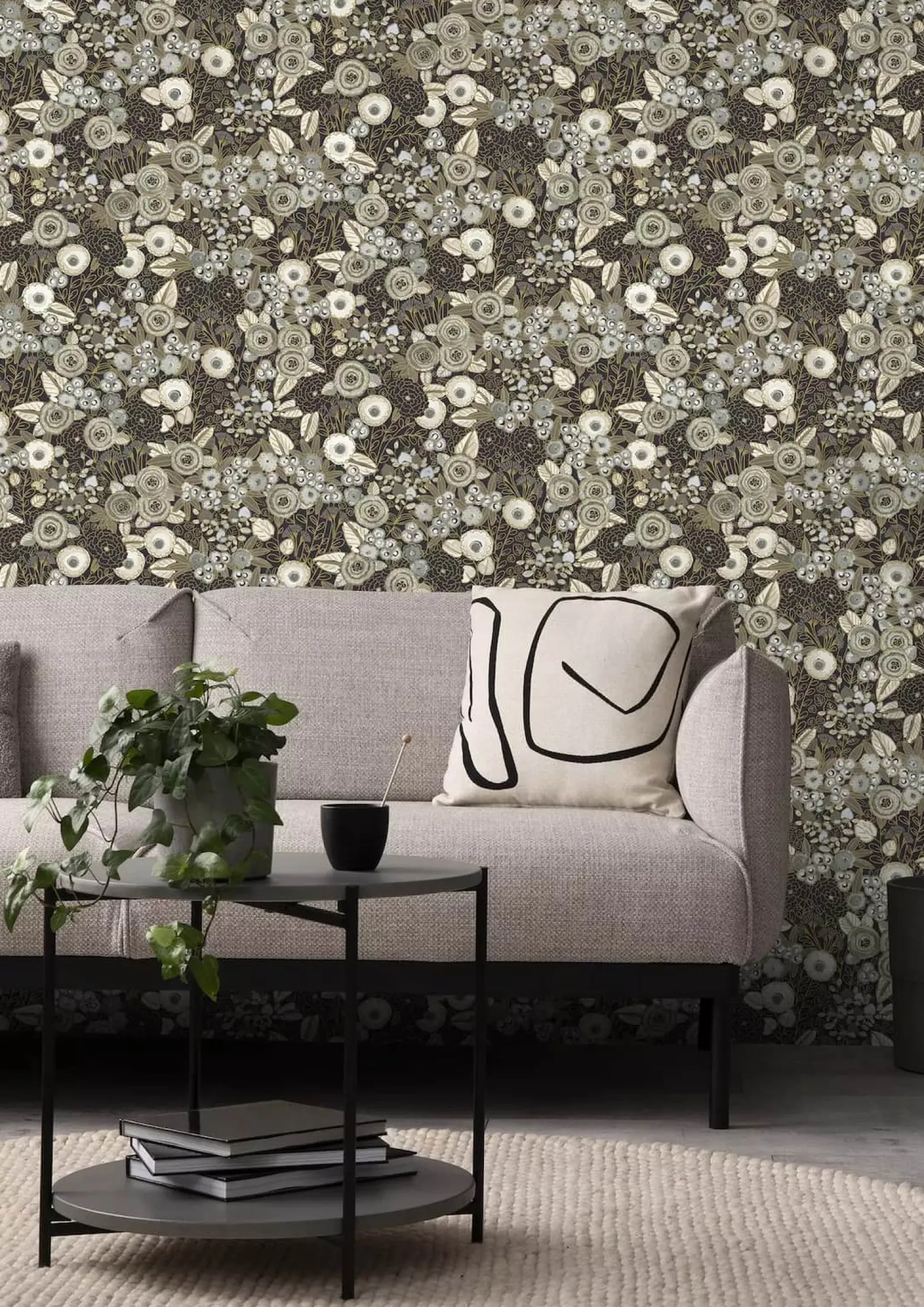 Vliestapete Rasch Floral Schwarz Gold Metallic 868913