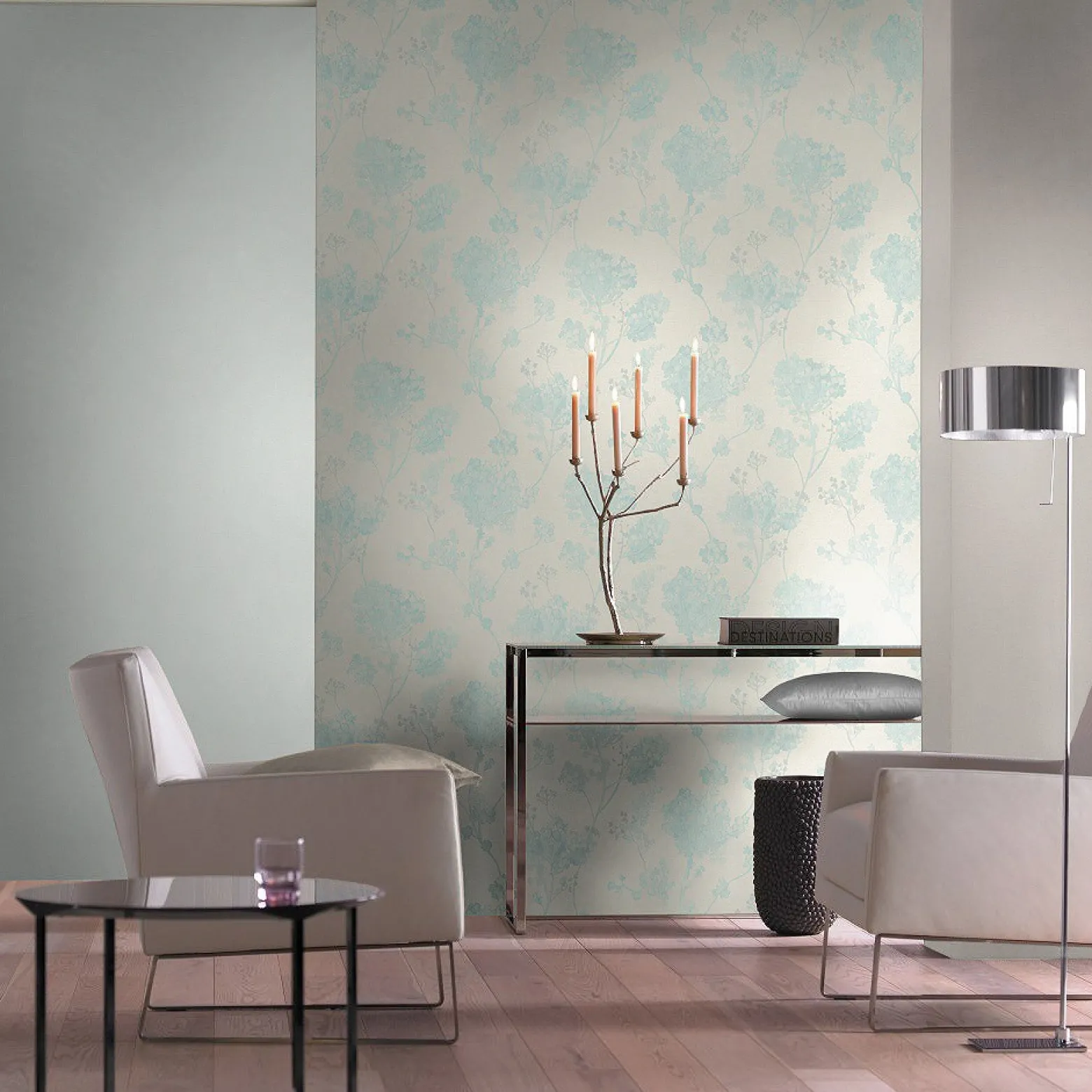 Vliestapete Rasch Florentine Struktur aquamarin 448603