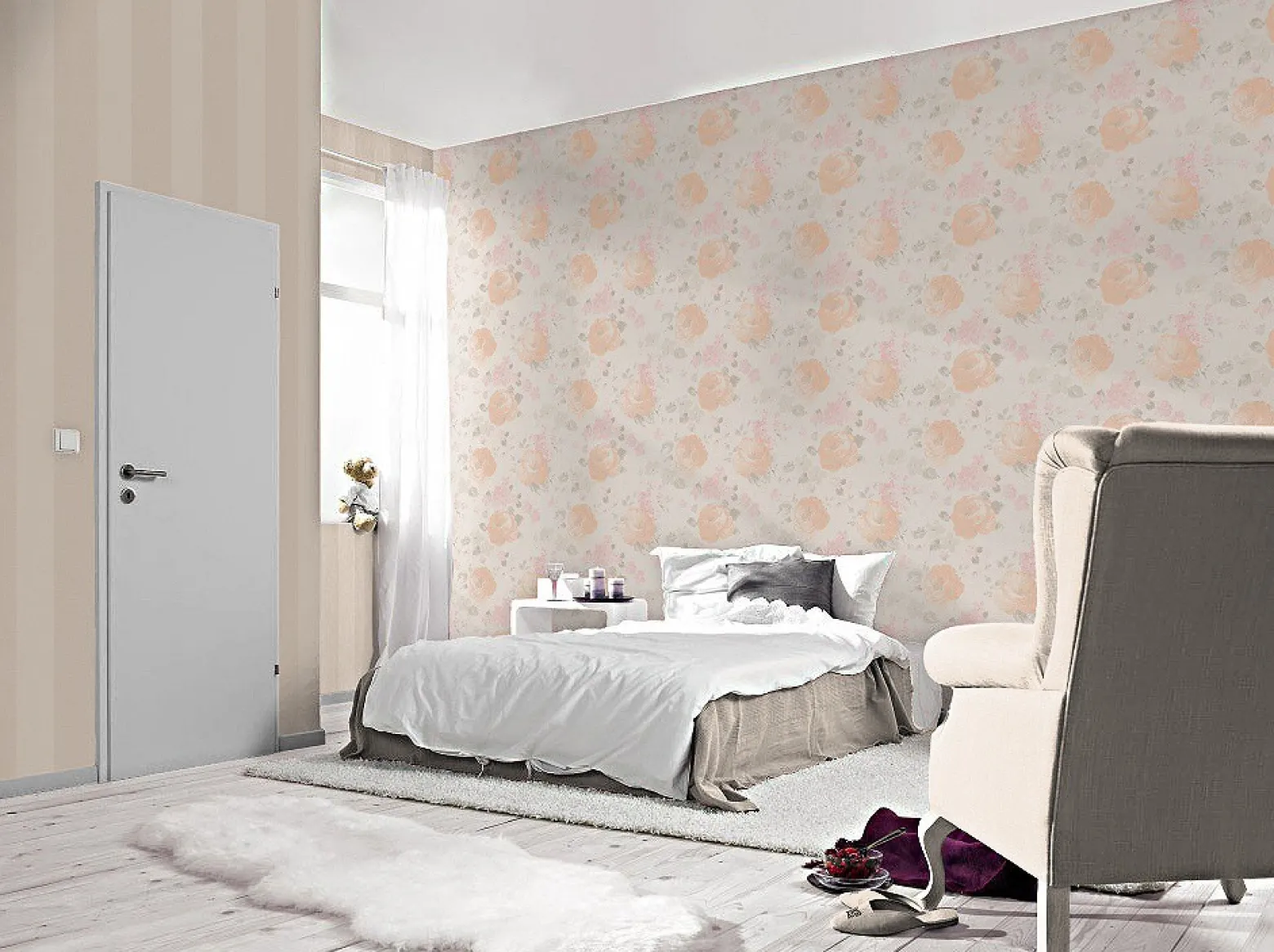 Vliestapete Rasch Florentine Streifen Vintage beige 448771