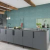 Vliestapete Rasch Geflecht Gras Blau Schwarz 865417