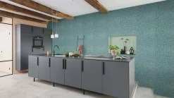 Vliestapete Rasch Geflecht Gras Blau Schwarz 865417
