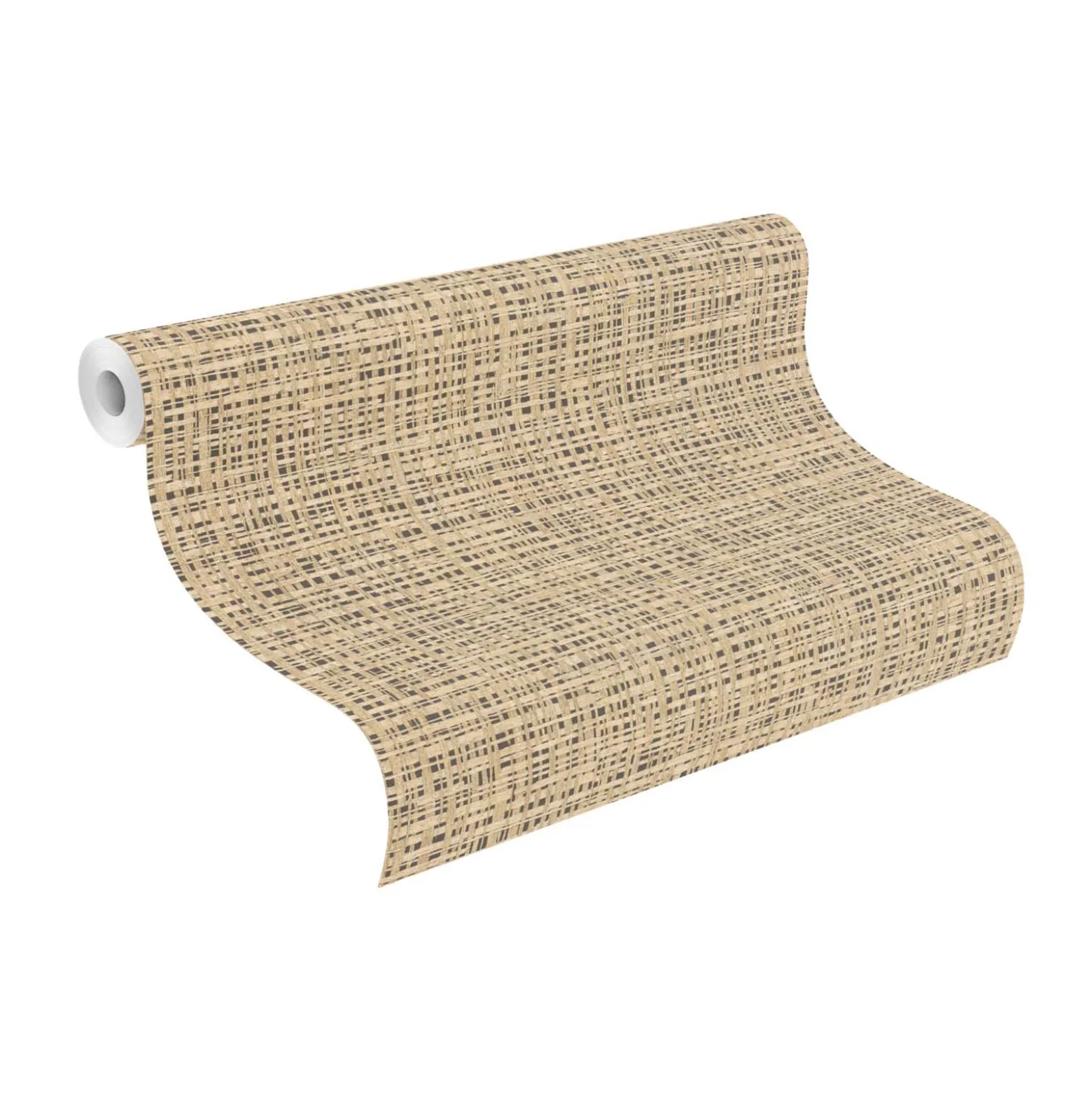 Vliestapete Rasch Geflecht Gras Beige Schwarz 865424
