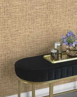 Vliestapete Rasch Geflecht Gras Beige Schwarz 865424