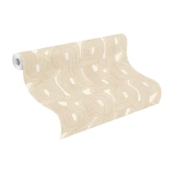 Vliestapete Rasch Grafik Creme Gold Metallic 868111