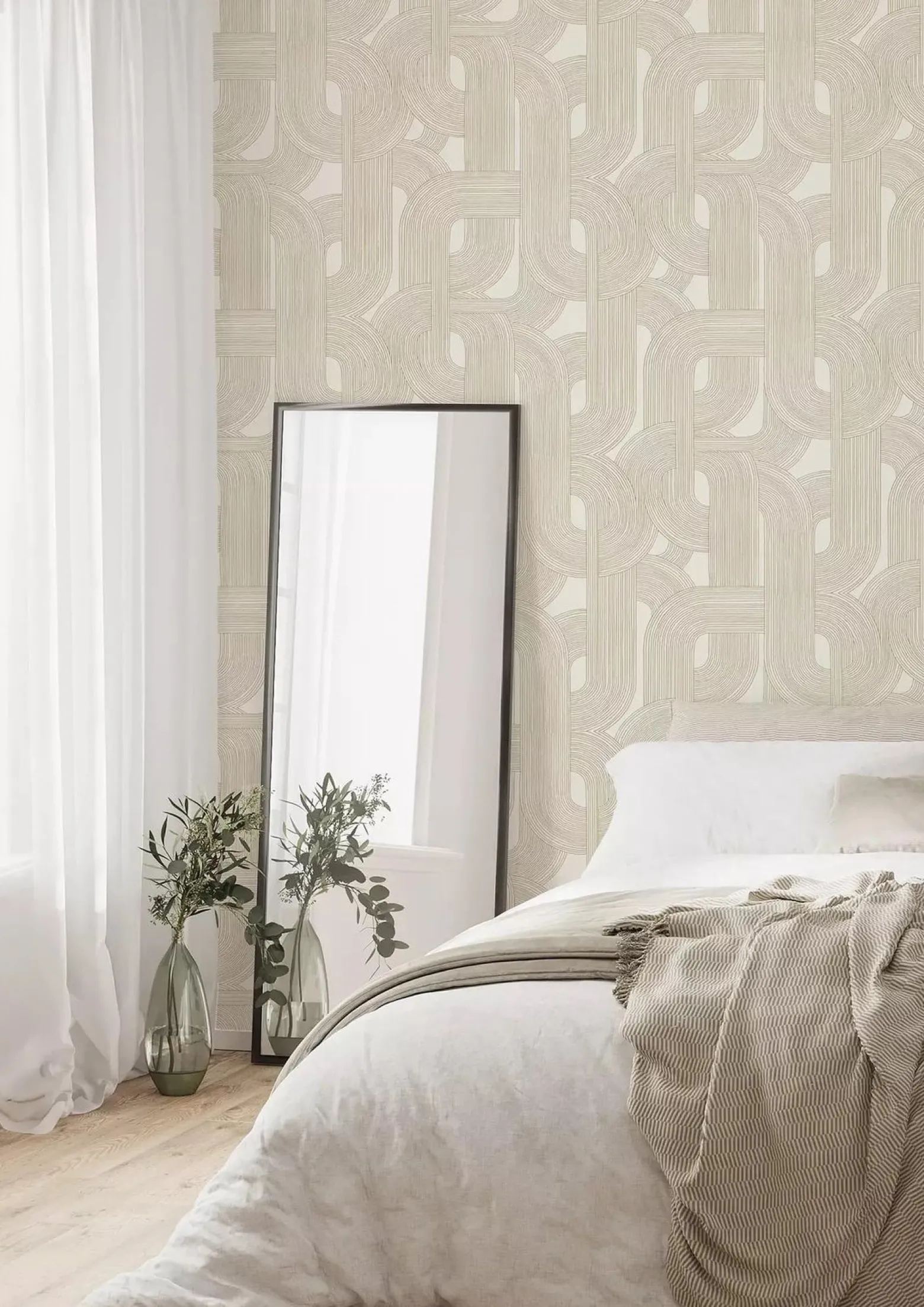 Vliestapete Rasch Grafik Creme Gold Metallic 868111