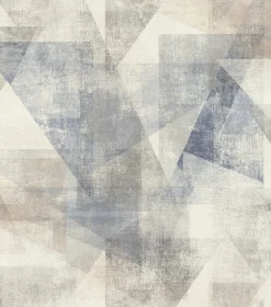 Vliestapete Rasch Grafik Dreiecke blau grau weiß 617955