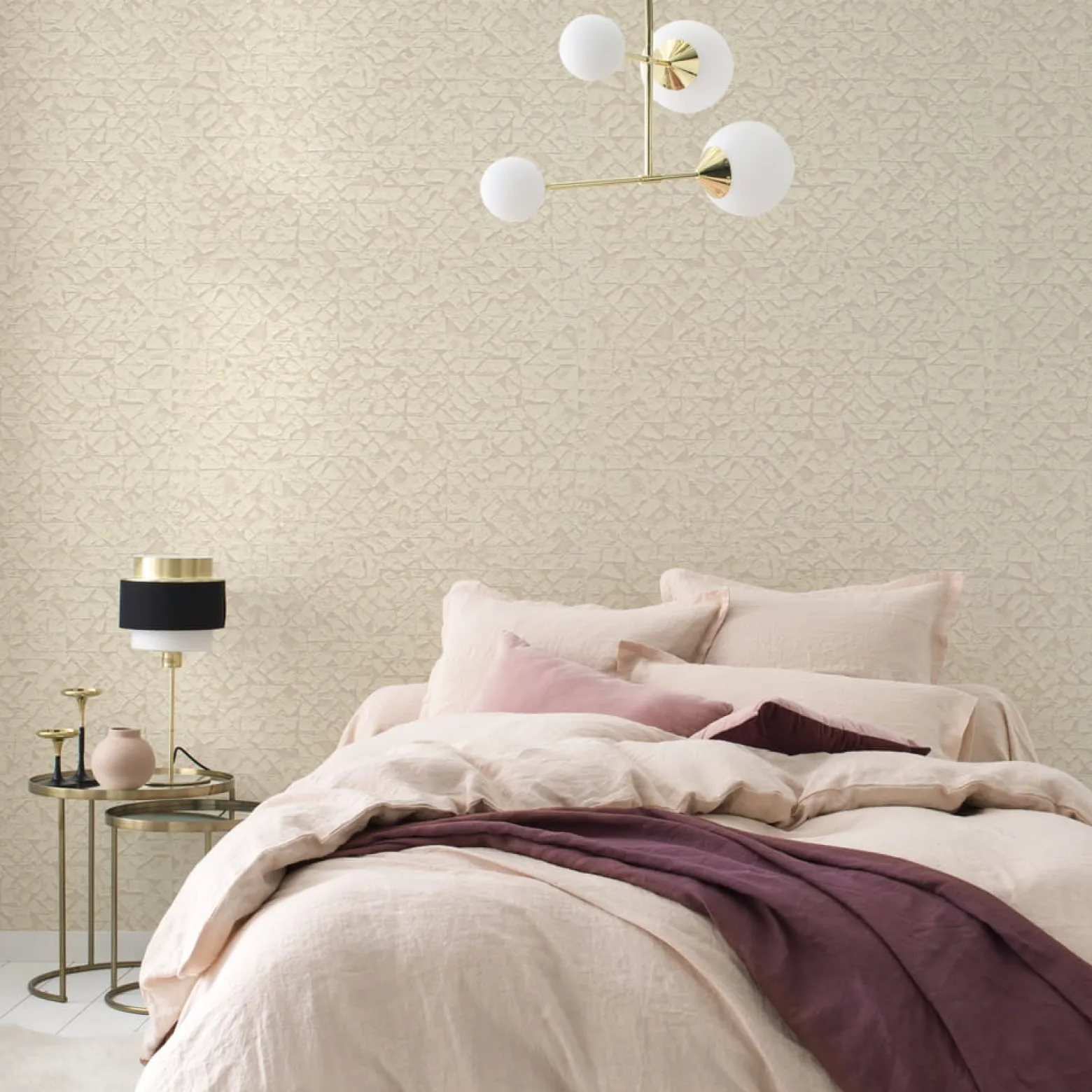 Vliestapete Rasch Grafik Rauten creme 704334