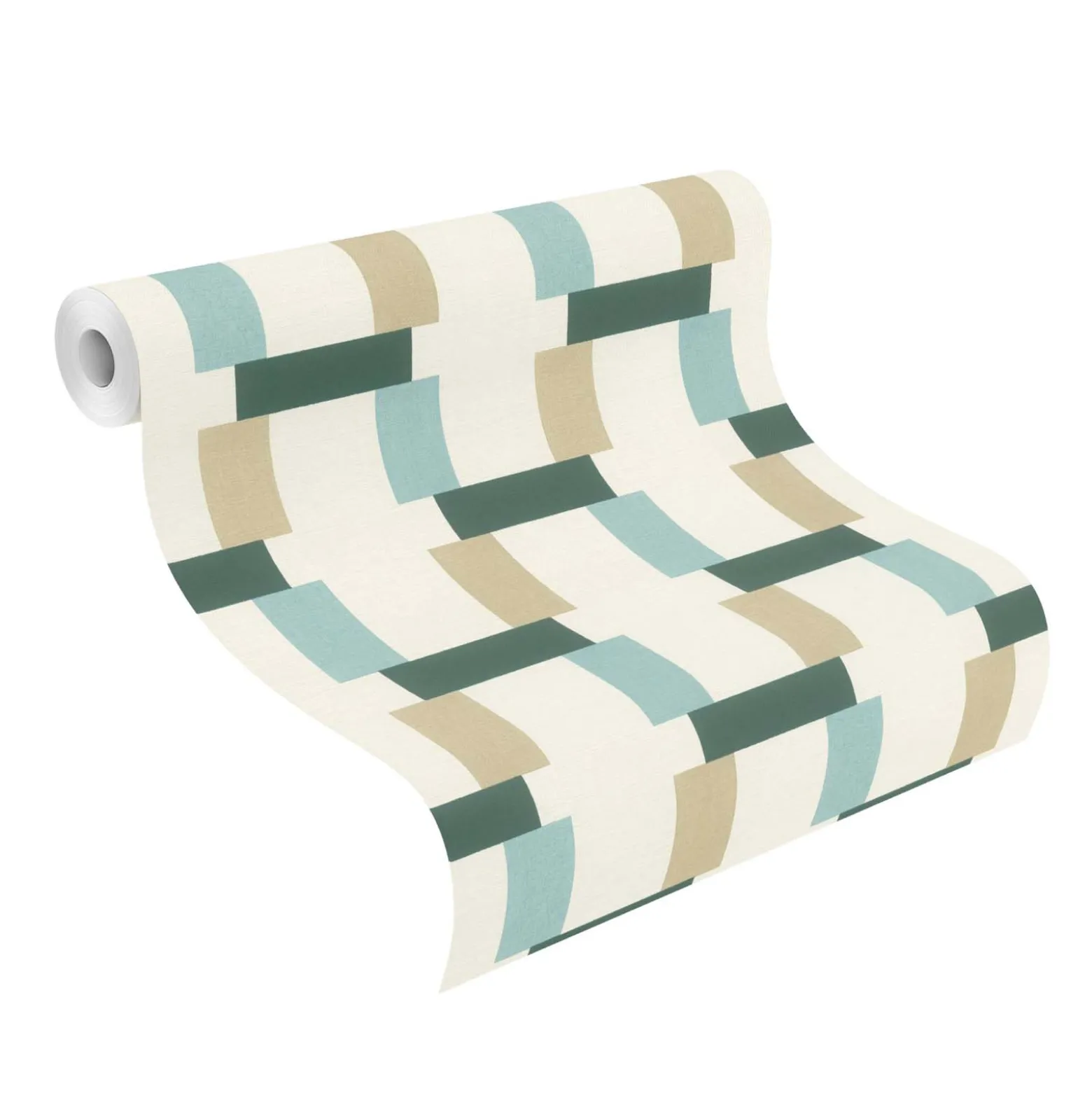 Vliestapete Rasch Grafisch Formen Creme Grün Blau 868821