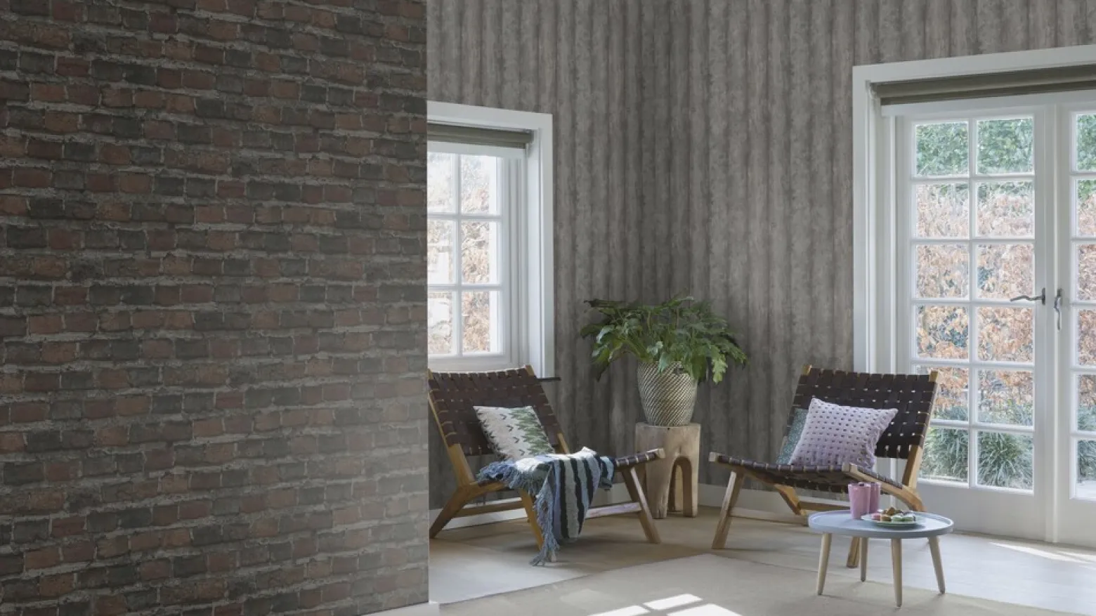 Vliestapete Rasch Holz Dielen Beton dunkelgrau 429442