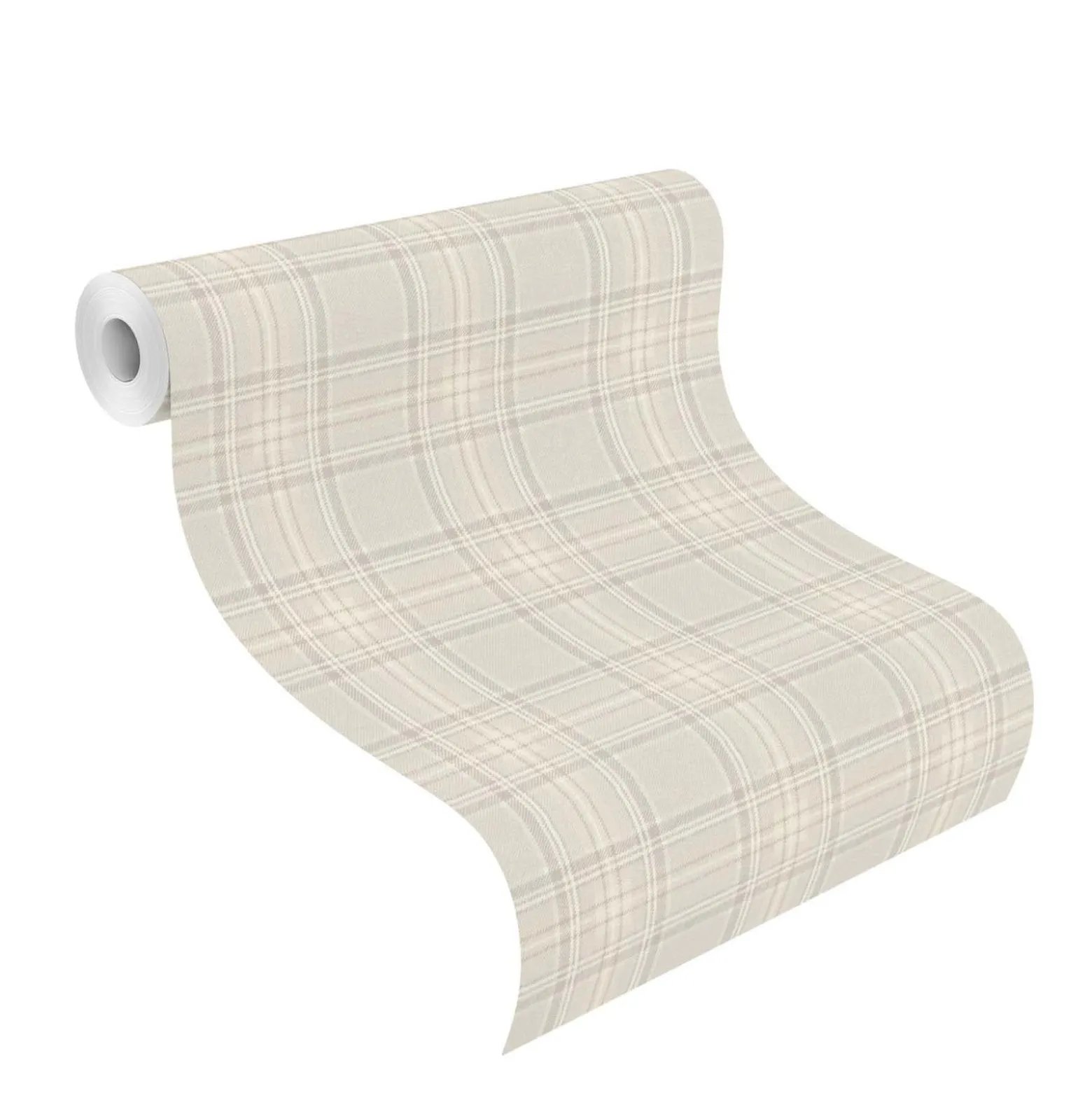 Vliestapete 537444 Rasch kariert Beige Grau
