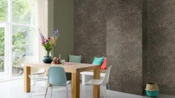 Vliestapete Rasch Palmblätter Schwarz Gold 555745 Lirico
