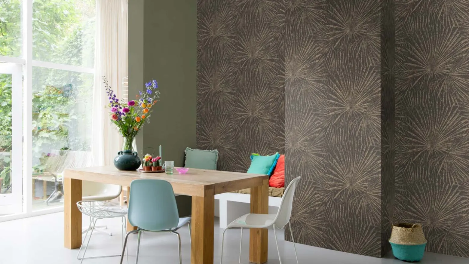 Vliestapete Rasch Palmblätter Schwarz Gold 555745 Lirico