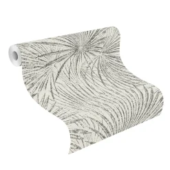 Vliestapete Rasch Palmblätter Weiß Schwarz 555738 Lirico