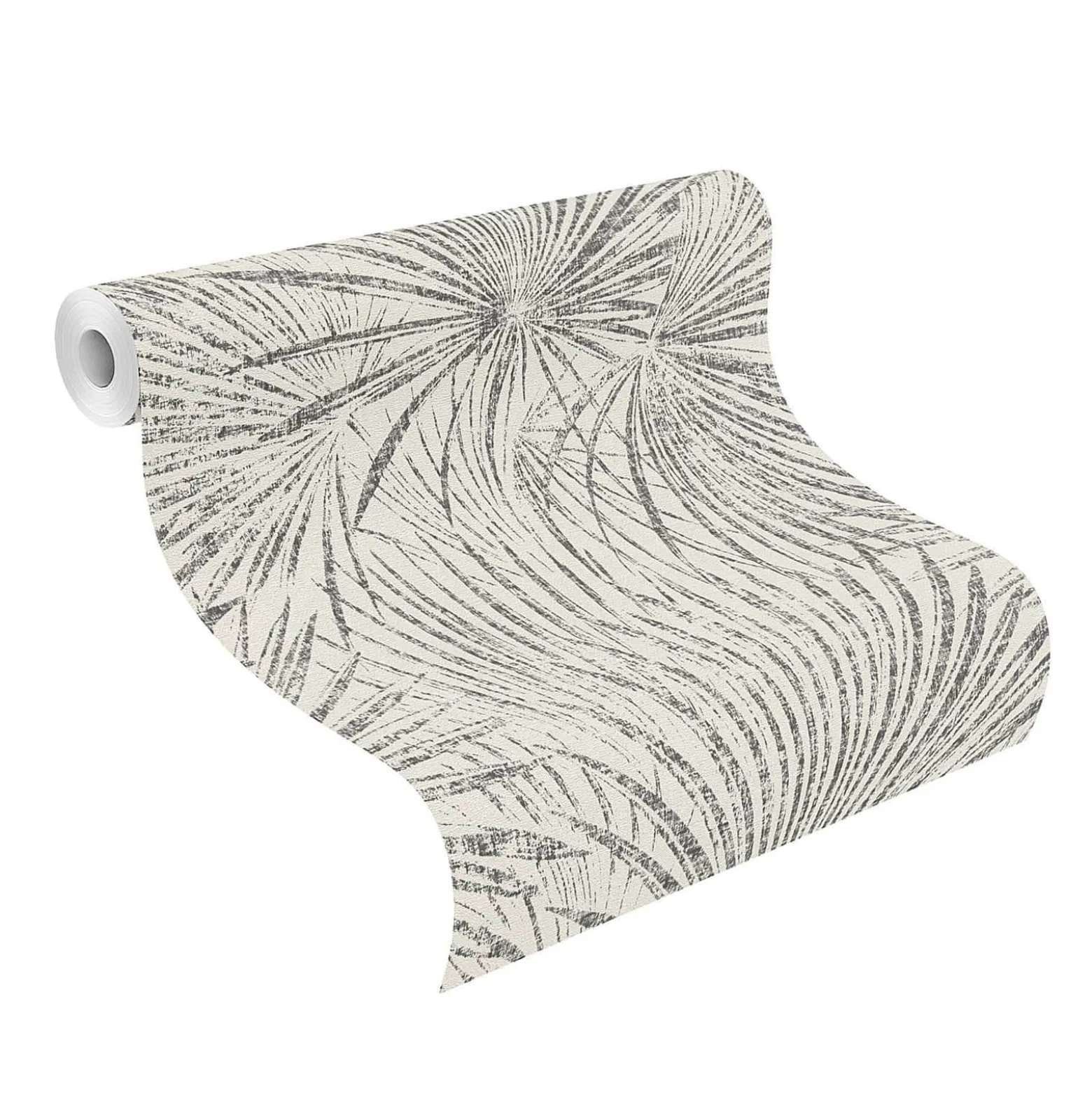 Vliestapete Rasch Palmblätter Weiß Schwarz 555738 Lirico