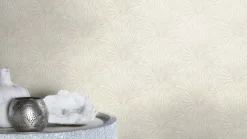 Vliestapete Rasch Palmblätter Weiß Beige 555721 Lirico