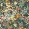 Vliestapete Rasch Passepartout Blumen blau bunt 605655