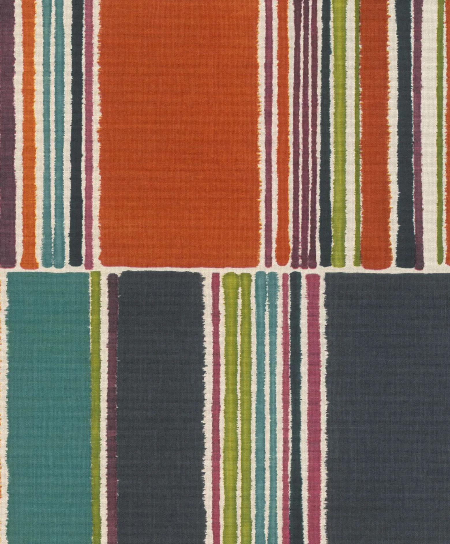 Vliestapete Rasch Patchwork Stoff orange blau 484458