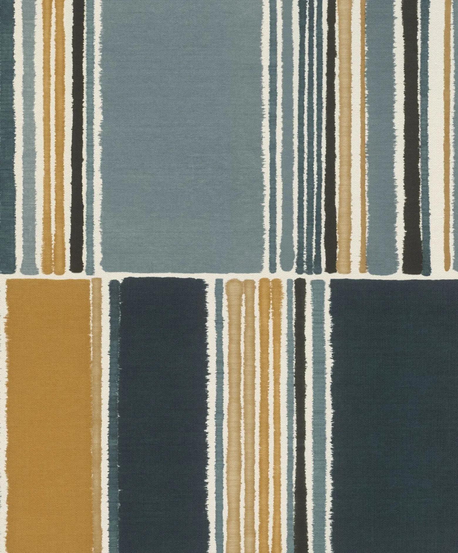 Vliestapete Rasch Patchwork Stoff blau braun 484441