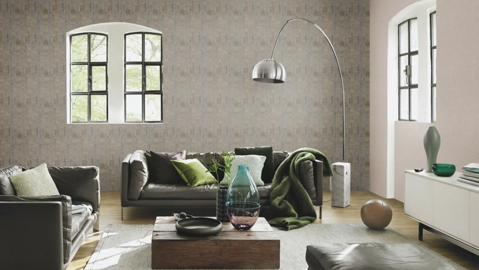 Vliestapete Rasch Putz-Optik Uni taupe 429251