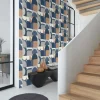 Vliestapete Rasch Retro Grafik Blau Grau Beige 866544
