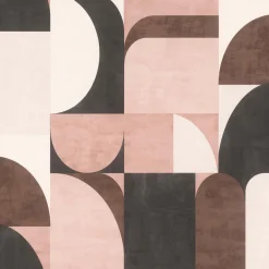 Vliestapete Rasch Retro Grafik Rosa Grau Braun 866551