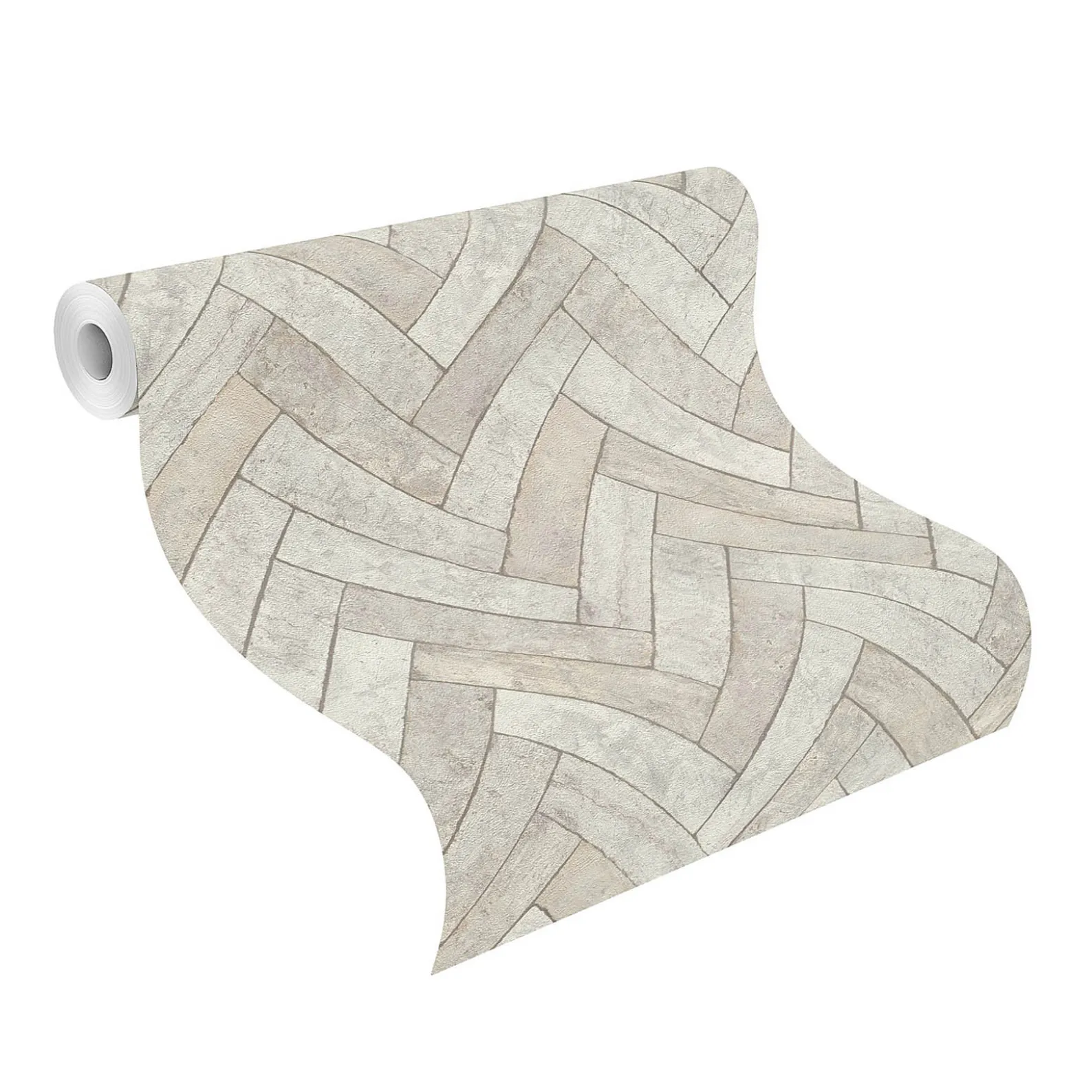 Vliestapete Rasch Stein Optik Struktur Grau Beige 499124