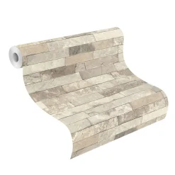Vliestapete Rasch Stein-Optik Ziegelstein 3D beige 475159