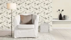 Vliestapete Rasch Textil-Design weiß-grau 407921