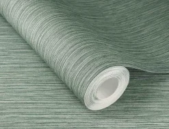 Vliestapete 537666 Rasch Uni Linien Grün Grau