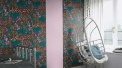 Vliestapete 537642 Rasch Uni Linien Lila