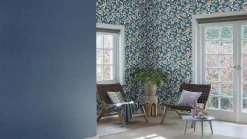 Vliestapete Rasch Uni Meliert blau 408232