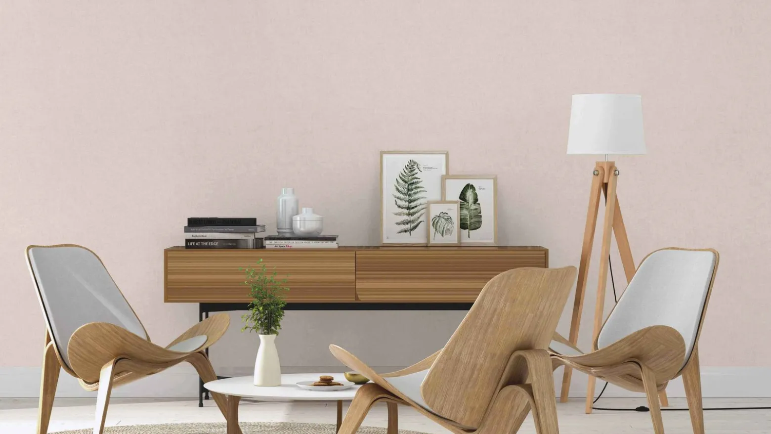 Vliestapete Rasch Uni Struktur beige 489811