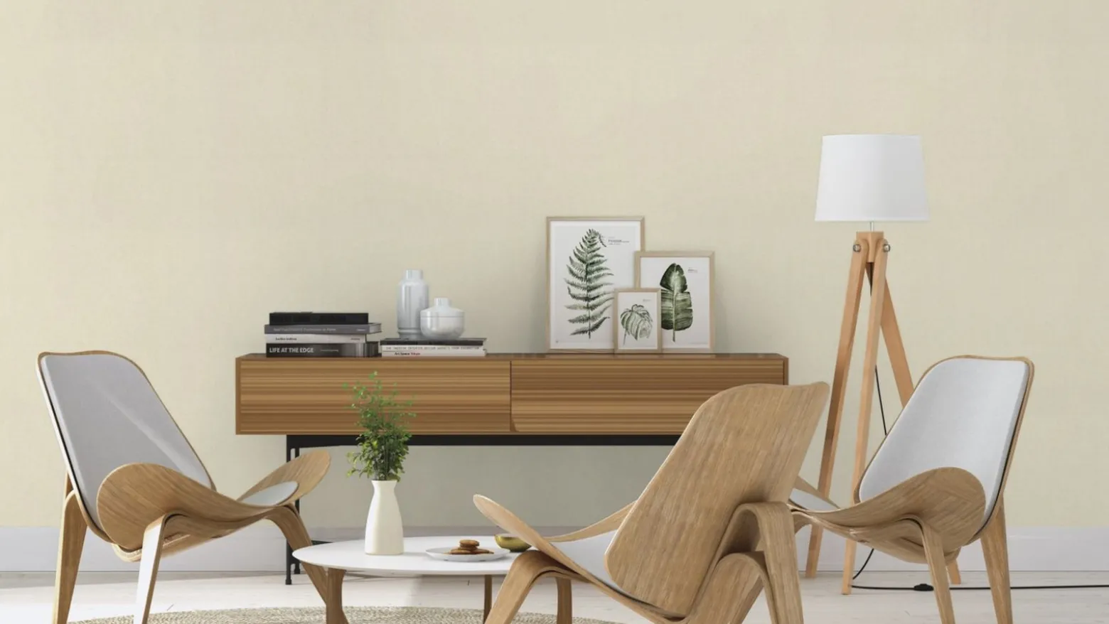 Vliestapete Rasch Uni Vintage-Stil beige 402322