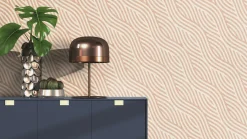 Vliestapete Rasch Wellen-Muster rot-orange beige 704549
